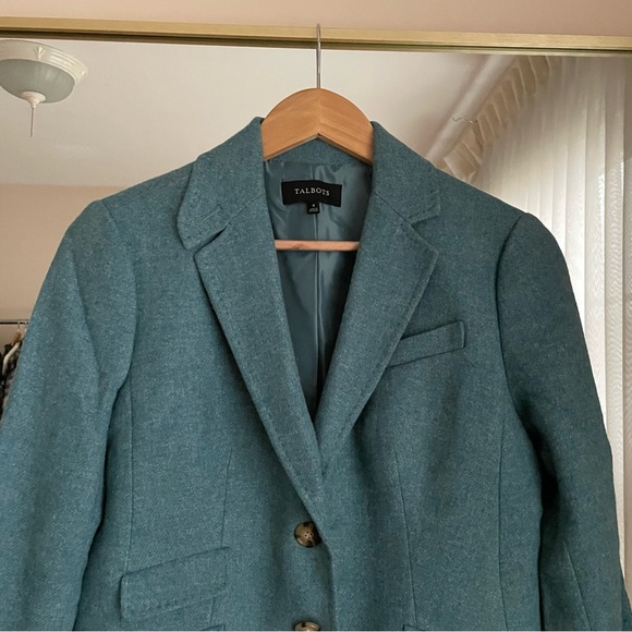 Talbots Teal Blue Woolblend Blazer Size 4 - Picture 4 of 13